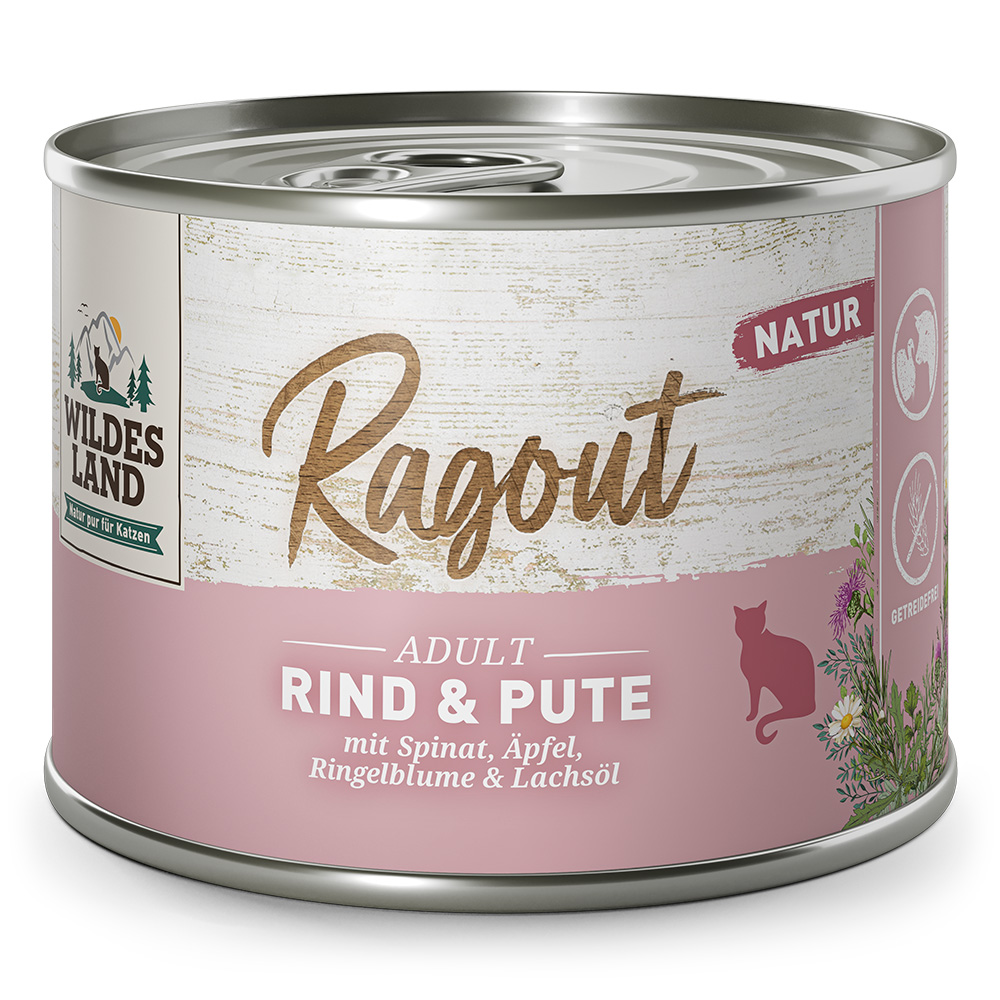 Wildes Land | Rind & Pute mit Spinat | Ragout | 24 x 180 g Wildes Land | Rind & Pute mit Spinat | Ragout | 24 x 180 g von Wildes Land