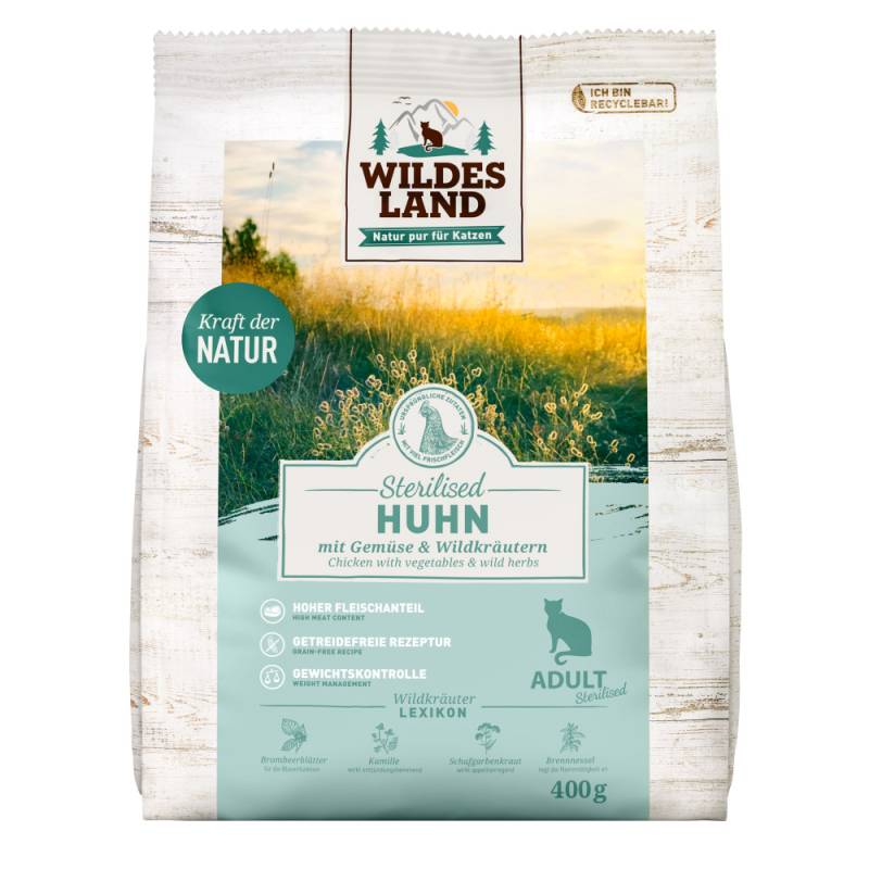 Wildes Land | Sterilised Huhn | Classic Adult | 3 x 400 g von Wildes Land
