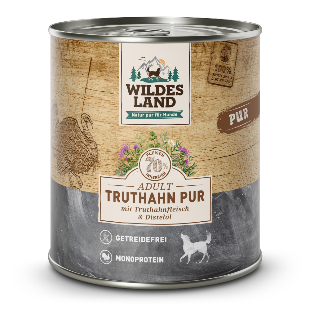 Wildes Land | Truthahn mit Distelöl | PUR Adult | 6 x 800 g Wildes Land | Truthahn mit Distelöl | PUR Adult | 6 x 800 g von Wildes Land