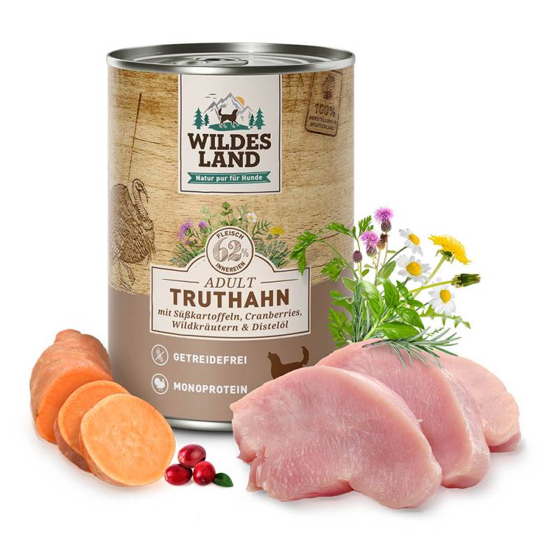 Wildes Land | Truthahn mit Süßkartoffel | Classic Adult | 6 x 400 g Wildes Land | Truthahn mit Süßkartoffel | Classic Adult | 6 x 400 g von Wildes Land