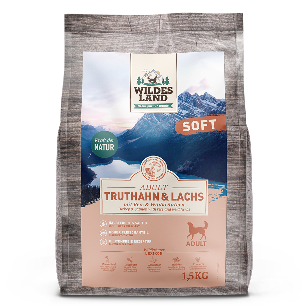 Wildes Land | Truthahn & Lachs mit Reis | Soft Adult | 1,5 kg Wildes Land | Truthahn & Lachs mit Reis | Soft Adult | 1,5 kg von Wildes Land