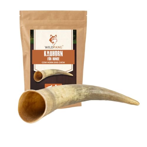 Wildfang® Büffelhorn Hundespielzeug-100% natürliches Hundespielzeug, Hundespielzeug unzerstörbar, Kauspielzeug für Hunde, Zahnpflege Hundekauartikel, Langlebiges Büffelhorn für Hunde, Kauspielzeug (L) von Wildfang