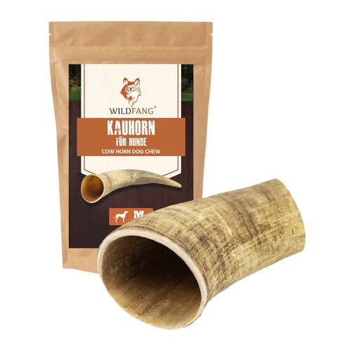 Wildfang® Büffelhorn Hundespielzeug-100% natürliches Hundespielzeug, Hundespielzeug unzerstörbar, Kauspielzeug für Hunde, Zahnpflege Hundekauartikel, Langlebiges Büffelhorn für Hunde, Kauspielzeug (M) von Wildfang