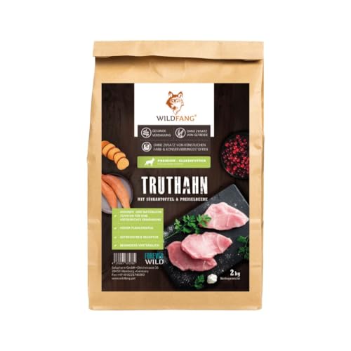 Wildfang® Premium getreidefreies Hundetrockenfutter - Hochwertiges getreidefreies Hundefutter trocken, Protein-Trockenfutter (6 kg, Truthahn mit Süßkartoffel & Preiselbeere - Senior) von Wildfang