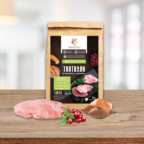 Wildfang® Hundefutter Trocken - Getreidefreies Hundefutter – Truthahn mit Süsskartoffel & Preiselbeere | Ideal für ältere Hunde (12kg) von Wildfang