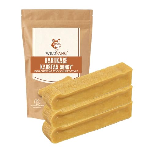 Wildfang® Yak Hartkäse Kaustab dem Himalaya Rezept für Hunde, Kauspielzeug, Langer Kauspaß, geruchlos, Nicht splitternd, alle Hundegrößen und Welpen, Himalaya-Yak-Hundekauknochen - 3 x XL von Wildfang