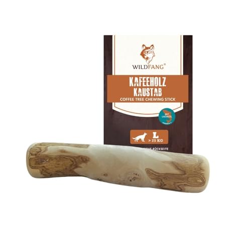 Wildfang® Kauwurzel aus Kaffeeholz mit Lachsöl für Deinen Hund I Hundespielzeug Holzknochen - Kauspielzeug - Zahnpflege & Kaumuskel Training I Langlebiger & natürlicher Kaustab für Ihren Hund (L) von Wildfang