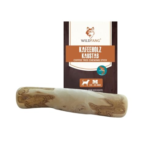 Wildfang® Kauwurzel aus Kaffeeholz mit Lachsöl für Deinen Hund I Hundespielzeug Holzknochen - Kauspielzeug - Zahnpflege & Kaumuskel Training I Langlebiger & natürlicher Kaustab für Ihren Hund (M) von Wildfang