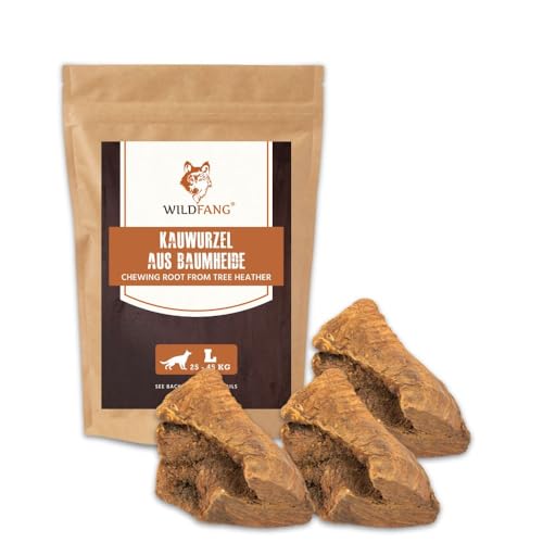 Wildfang® Kauwurzel aus der Baumheide für Hunde, Robustes und Langlebige Kauwurzel Hund, Splitterarmes Kauholz als Hundespielzeug für optimale Zahnpflege für Hunde und Welpen… (3er Set L) von Wildfang