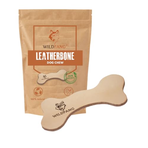 Wildfang® Lederkauknochen für Hunde | Zahnpflege & Snack & Kauspielzeug (L - 21 cm) von Wildfang