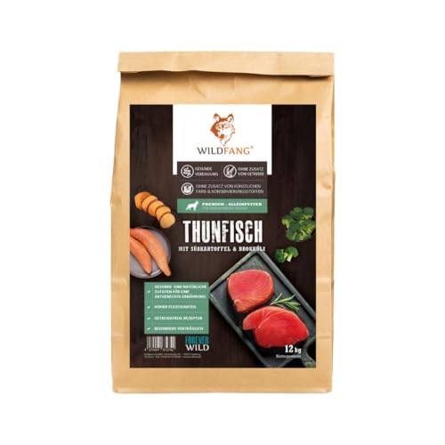 Wildfang® Premium getreidefreies Hundetrockenfutter - Hochwertiges getreidefreies Hundefutter trocken, Protein-Trockenfutter für ausgewachsene Hunde (2 kg, Thunfisch mit Süßkartoffel & Brokkoli) von Wildfang