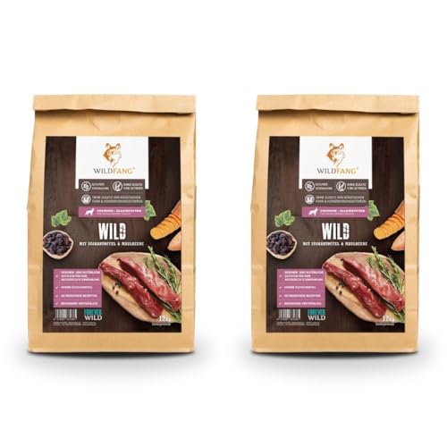 Wildfang® Hundefutter Trocken - Getreidefreies Hundefutter – Wild mit Süsskartoffel & Maulbeere | Ideal für ausgewachsene Hunde (12kg) von Wildfang