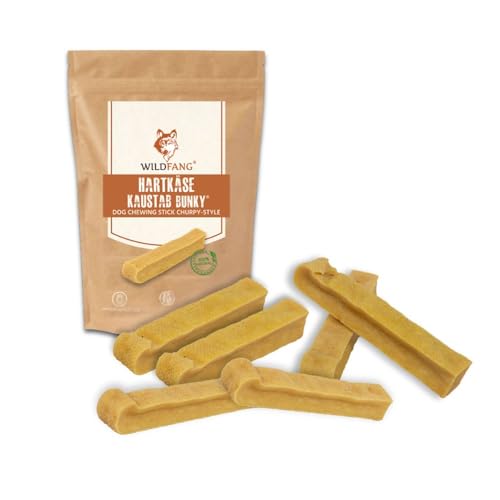 Wildfang® Yak Hartkäse Kaustab dem Himalaya Rezept für Hunde, Kauspielzeug, Langer Kauspaß, geruchlos, Nicht splitternd, alle Hundegrößen und Welpen, Himalaya Yak Hundekauknochen (6er Set L) von Wildfang