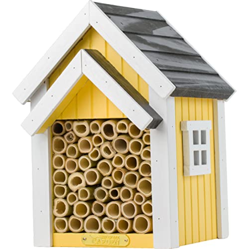 Wildlife Garden WG312 Bienen-Hotel Gelb - Insektenhotel aus Holz von WILDLIFEGARDEN