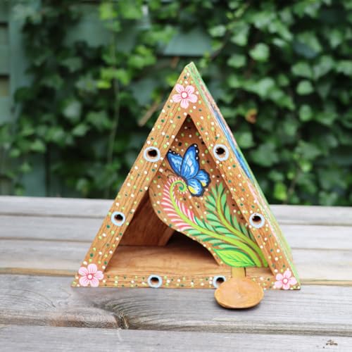 Deko Holz Schmetterling Insektenhaus mit Futterlöffel Handgefertigter Handwerker Garten Habitat Balinesische Punkte Bemalt Design Deko Holz Schmetterling Insektenhaus mit Futterlöffel Handgefertigter Handwerker Garten Habitat Balinesische Punkte Bemalt Design von Wildlife World