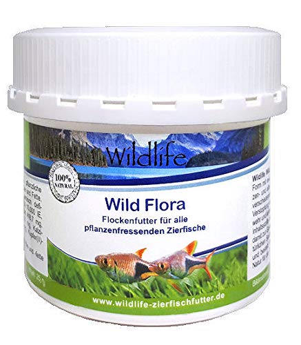 WILDLIFE Wild Flora Flockenfutter für alle pflanzenfressenden Zierfische, 100 g von WILDLIFE