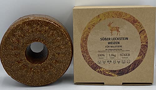 Wildlutscher Leckstein süßer Weizen | Extra Harter Wild- Leckstein | Wildbindendes Lockmittel| für Rotwild und Schwarzwild |Wochenlange Nutzungsdauer | 1,8 kg (14,95 €/kg) von Wildlutscher