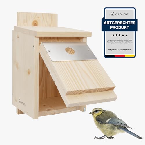 NEU! Nistkasten Meisen, Kohlmeisen und Sperling von Menschen mit Behinderung, langlebiger Nistkasten Meisen mit Spechtschutz zum Aufhängen von Wildnest
