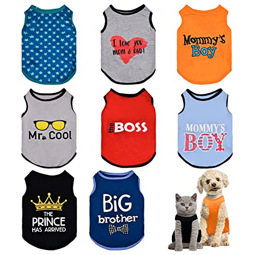 Wildox Haustier-Shirts für kleine Hunde und Katzen, weiche und atmungsaktive Hundekleidung mit niedlichem Patten, Hunde-Sweatshirt, Outfit für Chihuahuas, Papillons, Zwergspitz, 8 Stück (für coole Wildox Haustier-Shirts für kleine Hunde und Katzen, weiche und atmungsaktive Hundekleidung mit niedlichem Patten, Hunde-Sweatshirt, Outfit für Chihuahuas, Papillons, Zwergspitz, 8 Stück (für coole von Wildox