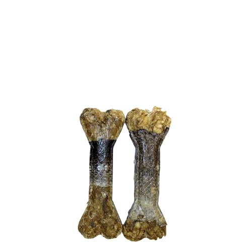 Kauknochen Rind & Lachs, 2 x 10 cm | natürliche Kauartikel für Hunde | mit Lachs | getreidefrei | Kauspaß zur Zahnpflege & Beschäftigung | Zutaten aus der EU | ohne Zusatzstoffe von Wildsterne