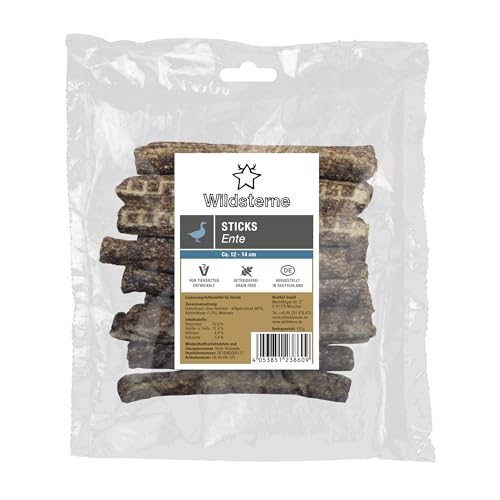 Sticks Ente 125 g | 98% Fleisch ohne Innereien | Monoprotein Ente | getreidefrei | natürliche Hundeleckerlies | Zutaten aus der EU | ohne Zusatzstoffe | hypoallergen | für Allergiker | fleischig Sticks Ente 125 g | 98% Fleisch ohne Innereien | Monoprotein Ente | getreidefrei | natürliche Hundeleckerlies | Zutaten aus der EU | ohne Zusatzstoffe | hypoallergen | für Allergiker | fleischig von Wildsterne