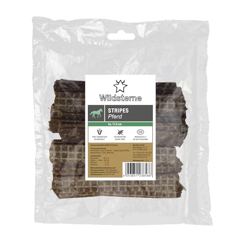 Stripes Pferd 125 g | 98% Fleisch ohne Innereien | Monoprotein Pferd | getreidefrei | natürliche Hundeleckerlies | Zutaten aus der EU | ohne Zusatzstoffe | hypoallergen | für Allergiker Stripes Pferd 125 g | 98% Fleisch ohne Innereien | Monoprotein Pferd | getreidefrei | natürliche Hundeleckerlies | Zutaten aus der EU | ohne Zusatzstoffe | hypoallergen | für Allergiker von Wildsterne