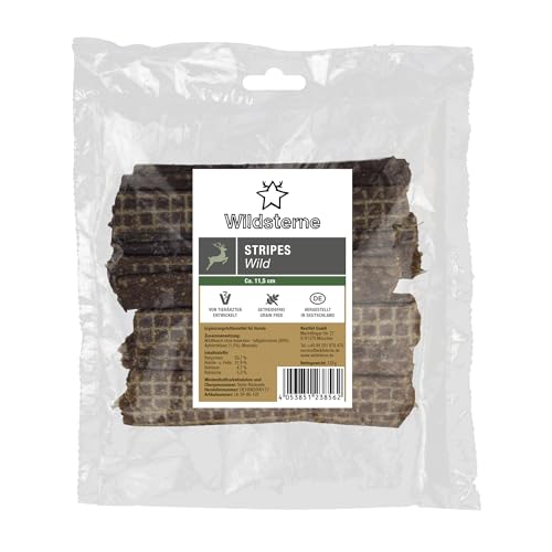 Stripes Wild 125 g | 98% Fleisch ohne Innereien | Monoprotein Wild (ohne Schwein) | getreidefrei | natürliche Hundeleckerlies | Zutaten aus der EU | ohne Zusatzstoffe | hypoallergen | für Allergiker von Wildsterne