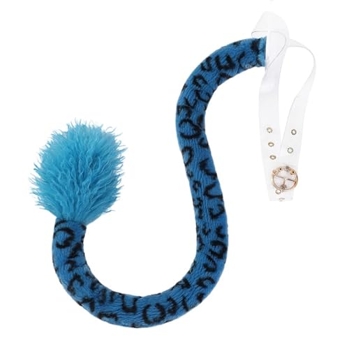 Kunstpelze Wolf Katzen Füchse Therianer Heck Schwanz Cosplay Halloween Weihnachtsfeier Kostüm Hund Katzen Füchse Schwanz Spielzeug Leoparden Schwanz von Wilgure