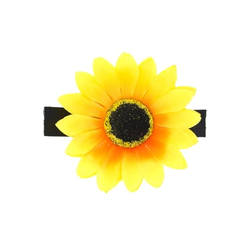 Attraktives Sonnenblumen-Haustierhalsband, exquisites Accessoire-Design, verstellbar, langlebig, Dekoration für Partys im Freien, Gelb von Wilitto