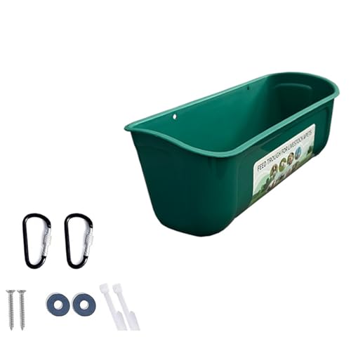 Hängender Hühnerfuttertrog, Futtertrog mit Clips, Hühnerwasserspender, Zaunfutterspender, Hühnertränke, Futterbehälter, Outdoor-Geflügelfutterspender für Ziege, Ente, Hund, Ferkel, Gans Grün Hängender Hühnerfuttertrog, Futtertrog mit Clips, Hühnerwasserspender, Zaunfutterspender, Hühnertränke, Futterbehälter, Outdoor-Geflügelfutterspender für Ziege, Ente, Hund, Ferkel, Gans Grün von Wilitto