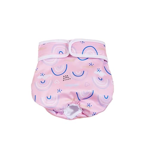 Hundewindel mit saugfähigen Pads, weiche Menstruationsslip, Hose, weibliche Windeln, Sanitärhöschen, physiologische Shorts, Regenbogen-Aufdruck, atmungsaktiv, Rosa, Größe S Hundewindel mit saugfähigen Pads, weiche Menstruationsslip, Hose, weibliche Windeln, Sanitärhöschen, physiologische Shorts, Regenbogen-Aufdruck, atmungsaktiv, Rosa, Größe S von Wilitto