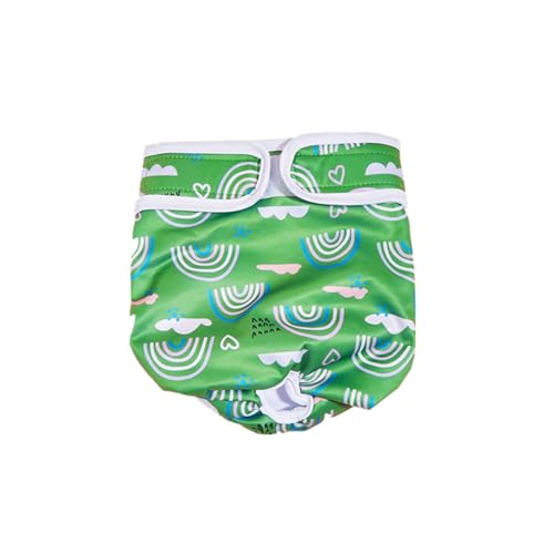 Hundewindel mit saugfähigen Pads, weiche Menstruationsslip, Hose, weibliche Windeln, Sanitärhöschen, physiologische Shorts, Regenbogen-Drucke, atmungsaktiv, Grün, Größe M Hundewindel mit saugfähigen Pads, weiche Menstruationsslip, Hose, weibliche Windeln, Sanitärhöschen, physiologische Shorts, Regenbogen-Drucke, atmungsaktiv, Grün, Größe M von Wilitto