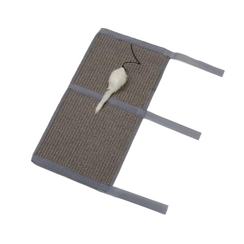 Krallenfreundliche Kratzmatte für Katzen, natürliches Sisal, Spielzeugkratzer mit Maus-Nagelfeile, schützt Möbelbeine, einfache Installation, für Tisch, Grau, S von Wilitto