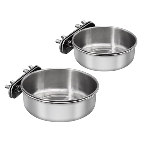 Vogelkäfig-Zubehör, leicht zu reinigen, auslaufsicher, 1/2 Stück, kleiner Käfignapf mit Klemme, Edelstahl, Wasserfutter, Haustier-Futterstation für Papageien, 2 Stück Vogelkäfig-Zubehör, leicht zu reinigen, auslaufsicher, 1/2 Stück, kleiner Käfignapf mit Klemme, Edelstahl, Wasserfutter, Haustier-Futterstation für Papageien, 2 Stück von Wilitto