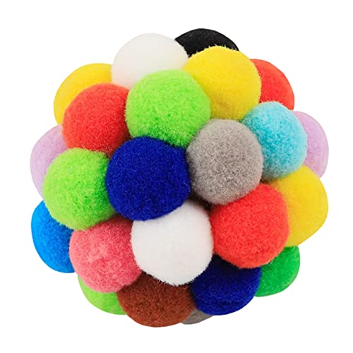 Wilitto Attraktives Katzenballspielzeug aus Polyester, Glocke, tragbar, Plüschball für Zuhause, Katzen, Seilball, weich für Zuhause von Wilitto