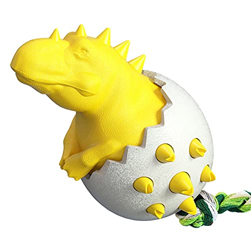 Wilitto Dinosaur Egg Dog Chew Toy Creative Dog Molar Stick Dinosaur Out of The Shell Practical Dog Tooth Cleaning Tool Funny Unique Pet Supplies for Medium and Large Dogs Yellow von Wilitto