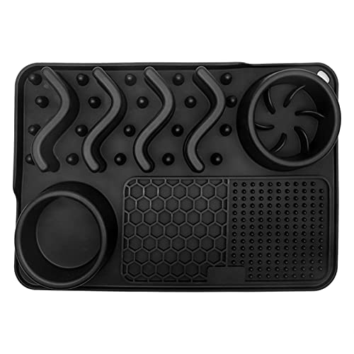 Wilitto Dog Dish Pad Anti-Reiß-Slow Feeder Barriere-Design mit gleichmäßiger Kante, Haustier-Leckunterlage, schwarz von Wilitto