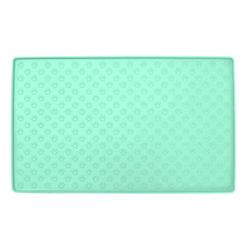 Wilitto Faltbare Tierfuttermatte aus Silikon, Futtermatte für Haustiere, Heimtierbedarf, Matten zur Verhinderung von Futter- und Wasserverschüttungen – bissfest/rutschfest. Erhöhter Rand 47 x 30 von Wilitto