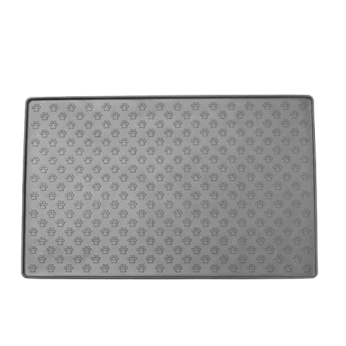 Wilitto Faltbare Tierfuttermatte aus Silikon, Futtermatte für Haustiere, Heimtierbedarf, Matten zur Verhinderung von Futter- und Wasserverschüttungen – bissfest/rutschfest. Erhöhter Rand 47 x 30 von Wilitto