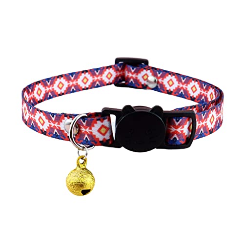 Wilitto Haustier-Halsband, bedruckt, Anti-Erstickung, sichere Schnalle, mit Glöckchen, Haustierzubehör, Kätzchen-Halskette von Wilitto