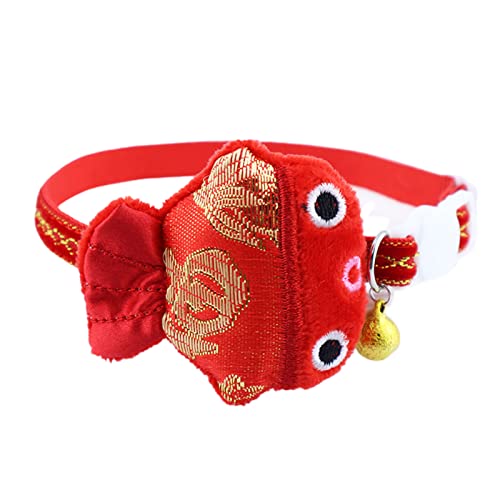 Wilitto Haustier-Halsband, chinesischer Stil, verheißungsvolle Kätzchen, Hunde, Festival-Dekor, Halsband mit Glöckchen für Frühlingsfest, Haustier-Halsband von Wilitto