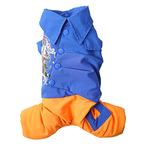 Wilitto Haustier-Jumpsuit mit Cartoon-Muster, hält warm, fusselfrei, verdickt, für den Winter, blau, Größe M von Wilitto