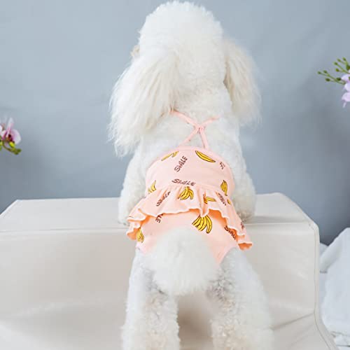 Wilitto Haustier-Sanitärwindel, verstellbare weibliche Hundewindeln, weiche, bequeme Haustier-Menstruationshose, Straps-bedruckt, wiederverwendbare Hundeunterwäsche, physiologische Hosen, Shorts für Hündinnen, Rosa XL von Wilitto