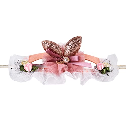 Wilitto Katzen Hund Stirnband Hasenohren Haustier Kopf Dekoration Schleife Knoten Glänzend Prinzessin Hut Kitty Stirnband Haustier Zubehör Hellrosa S von Wilitto