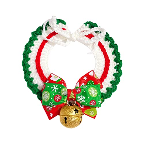 Wilitto Katzenhalsband Schleife Knoten Weihnachten Haustier Halsband Fotografie Requisite Dekorativ Waschbar Grün M von Wilitto