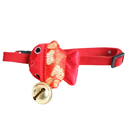 Wilitto Katzenhalsband im chinesischen Neujahrsstil, verstellbar, niedliches Zubehör, Haustier-Halszubehör, Plüsch-Halsband für Welpen, Welpen, atmungsaktiv von Wilitto