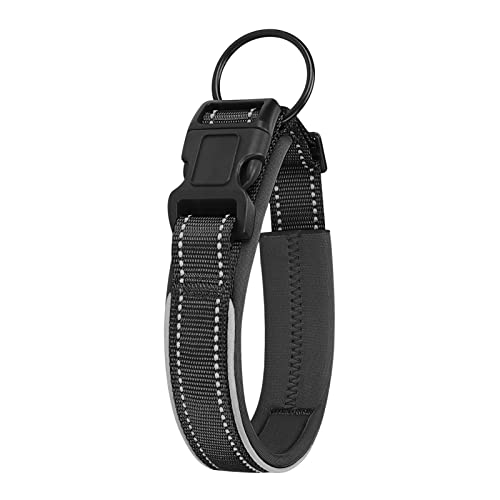 Wilitto Katzenhalsband mit reflektierenden Streifen, Langlebiges Verstellbares Haustierhalsband, Bissfeste Schnalle Haustier Halsband Hund Haustier Halsband, Bequeme Hundehalsbänder für kleine, mittelgroße und große Hunde, Schwarz S von Wilitto