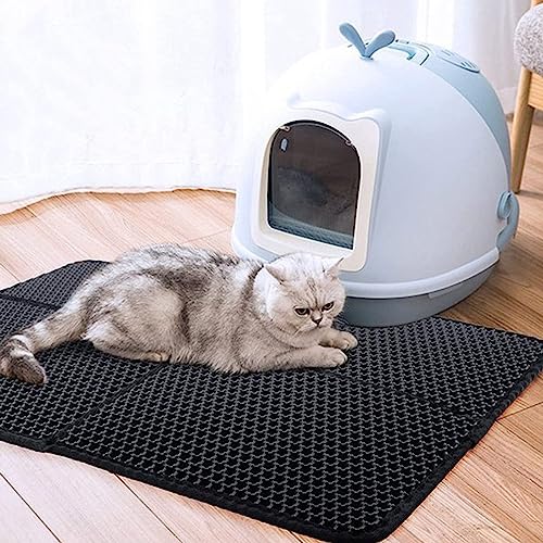Wilitto Katzenstreumatte, 4-faches Wabenloch-Design, wasserdicht, urinfest, leicht zu reinigen, Katzenklo Matte, EVA, langlebig, große Streumatte für Katzenstreu Wilitto Katzenstreumatte, 4-faches Wabenloch-Design, wasserdicht, urinfest, leicht zu reinigen, Katzenklo Matte, EVA, langlebig, große Streumatte für Katzenstreu von Wilitto