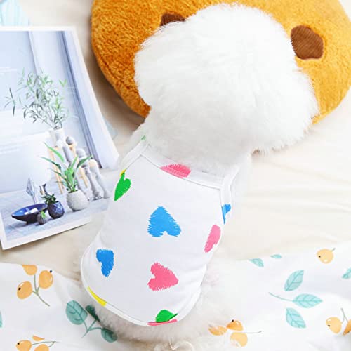 Wilitto Sommer Haustier Welpe Hund Ärmelloses Hemd, Herzmuster Waschbare Haustier Weste T-Shirt, Weiche Langlebige Hundeshirts Niedliche Hundekleidung, Haustierhemd, Atmungsaktive Haustierbekleidung für kleine Katzen und Hunde, Weiß, XL Wilitto Sommer Haustier Welpe Hund Ärmelloses Hemd, Herzmuster Waschbare Haustier Weste T-Shirt, Weiche Langlebige Hundeshirts Niedliche Hundekleidung, Haustierhemd, Atmungsaktive Haustierbekleidung für kleine Katzen und Hunde, Weiß, XL von Wilitto