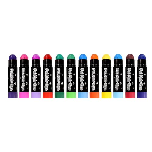 Wilitto Tierhaarfärbe-Set, lustige Haustierpflege, Farben, Tierkreide, Hundehaarfarbe, temporär, 12 Farben, sichere Fellmarker für Katzen, Pferde, Rinder, 12 Stück Wilitto Tierhaarfärbe-Set, lustige Haustierpflege, Farben, Tierkreide, Hundehaarfarbe, temporär, 12 Farben, sichere Fellmarker für Katzen, Pferde, Rinder, 12 Stück von Wilitto
